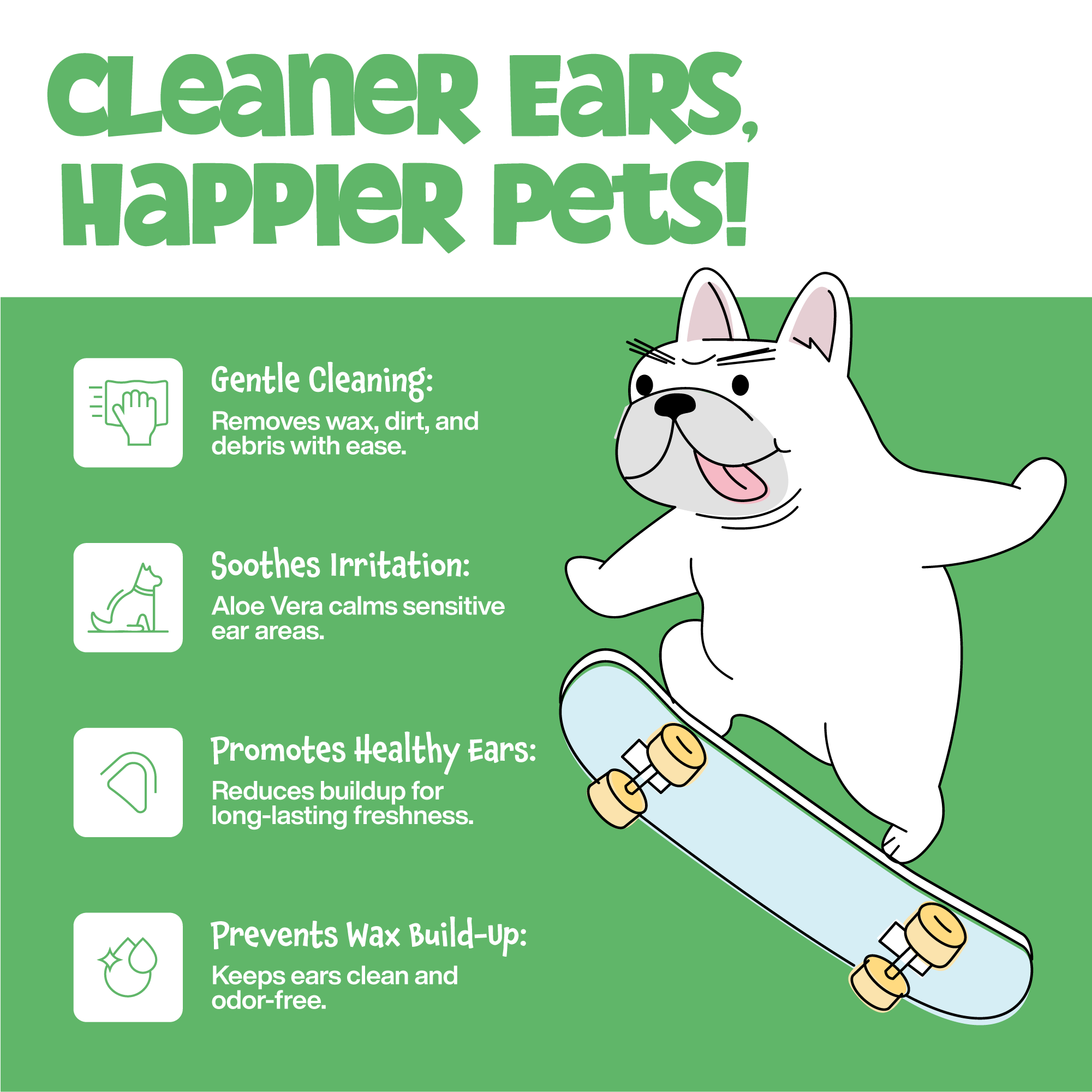 Roofus Dog Ear Wipes | Fragrance Free | 100ct