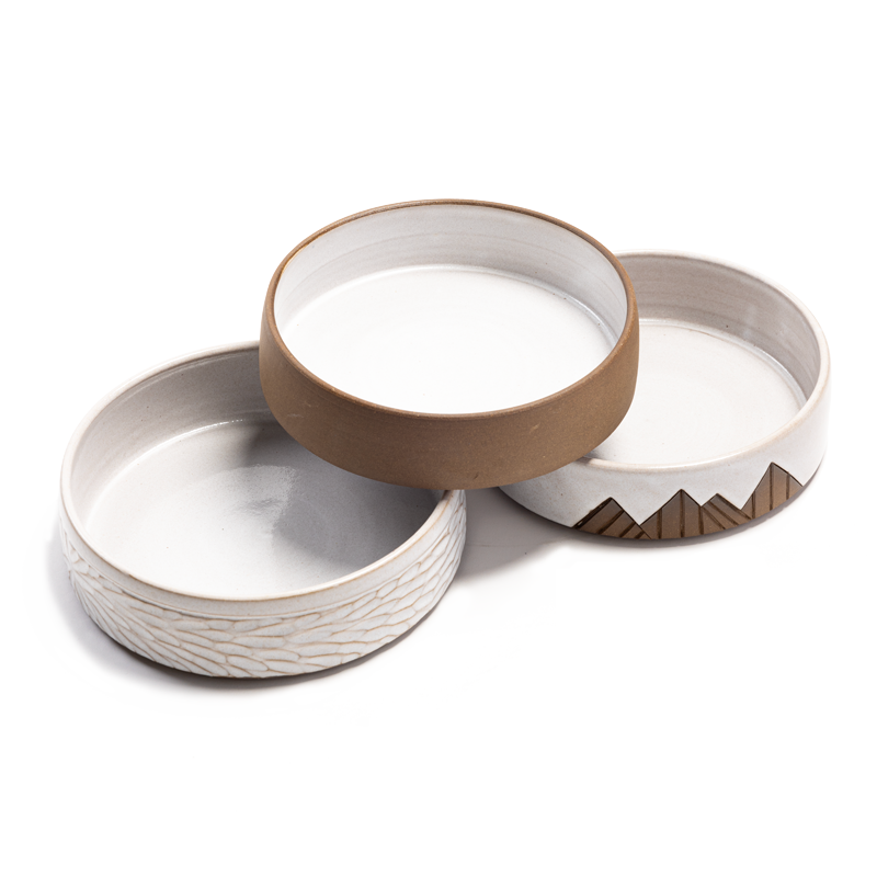 Carved Ceramic Mountain Bowl