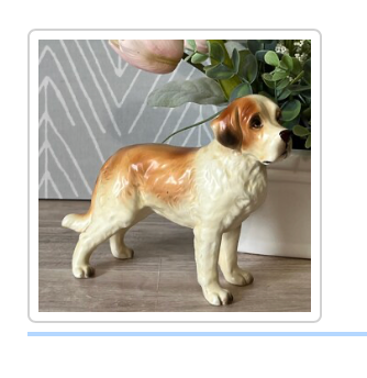 Vintage Lefton Saint St. Bernard Dog Figurine Japan