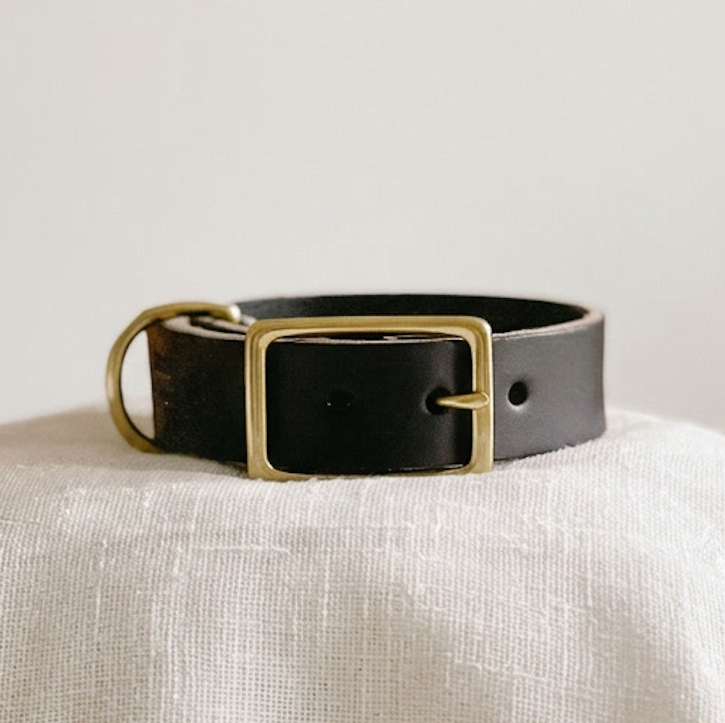 Wide Leather Dog Collar