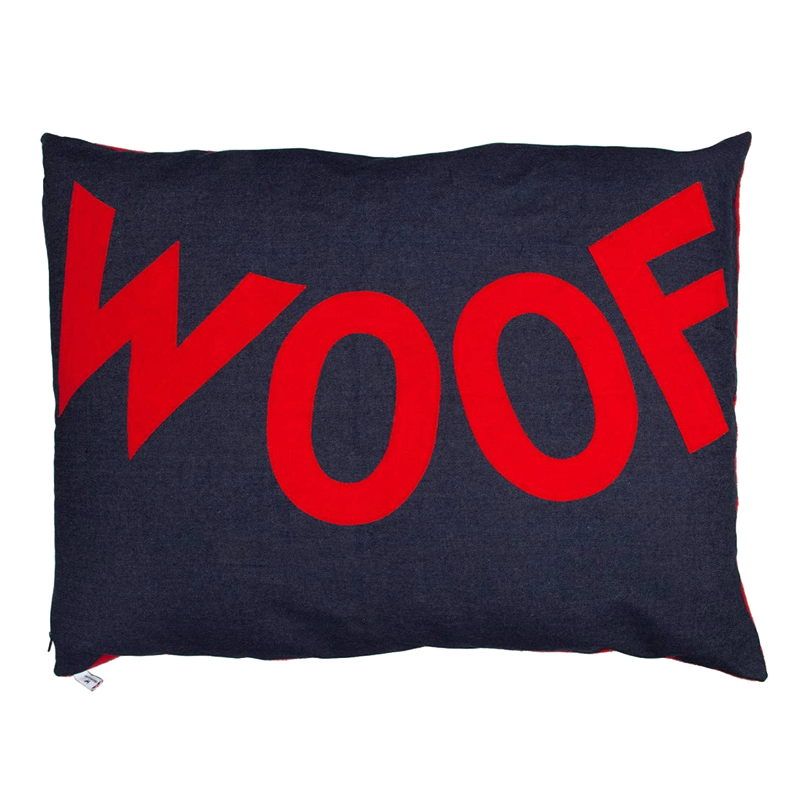 Denim WOOF Dog Bed