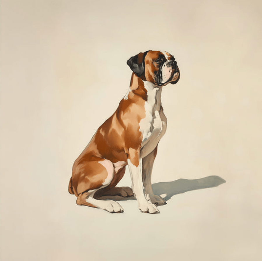 A Seated Boxer Framed Print - THE BOXER