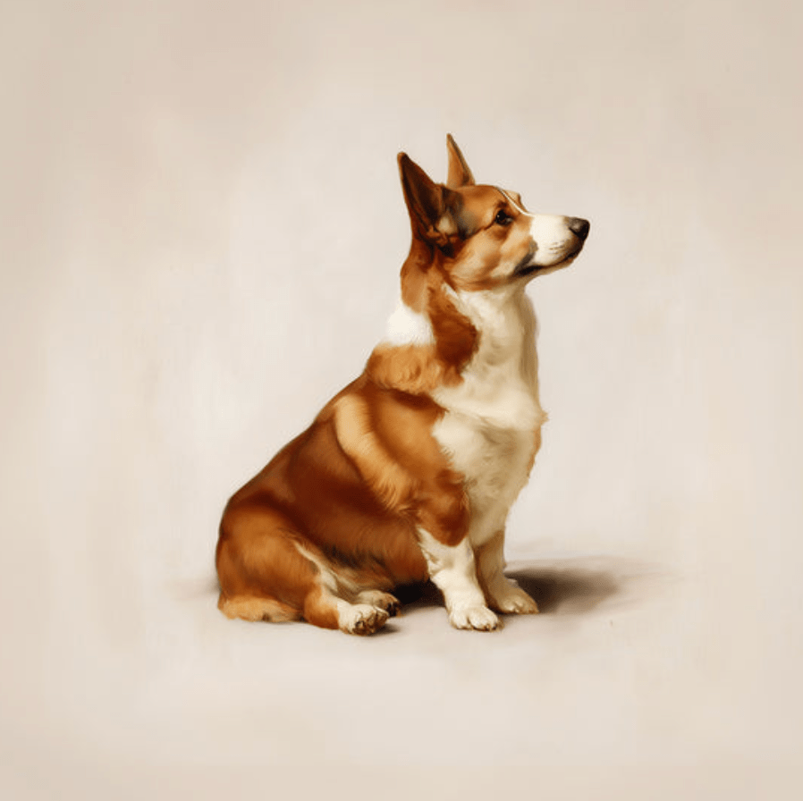 A Seated Corgi Framed Print - THE BOXER