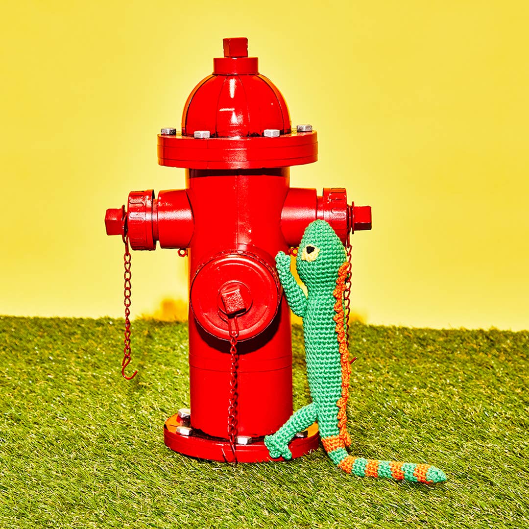 Hand Crochet Cotton Lizard Dog Toy