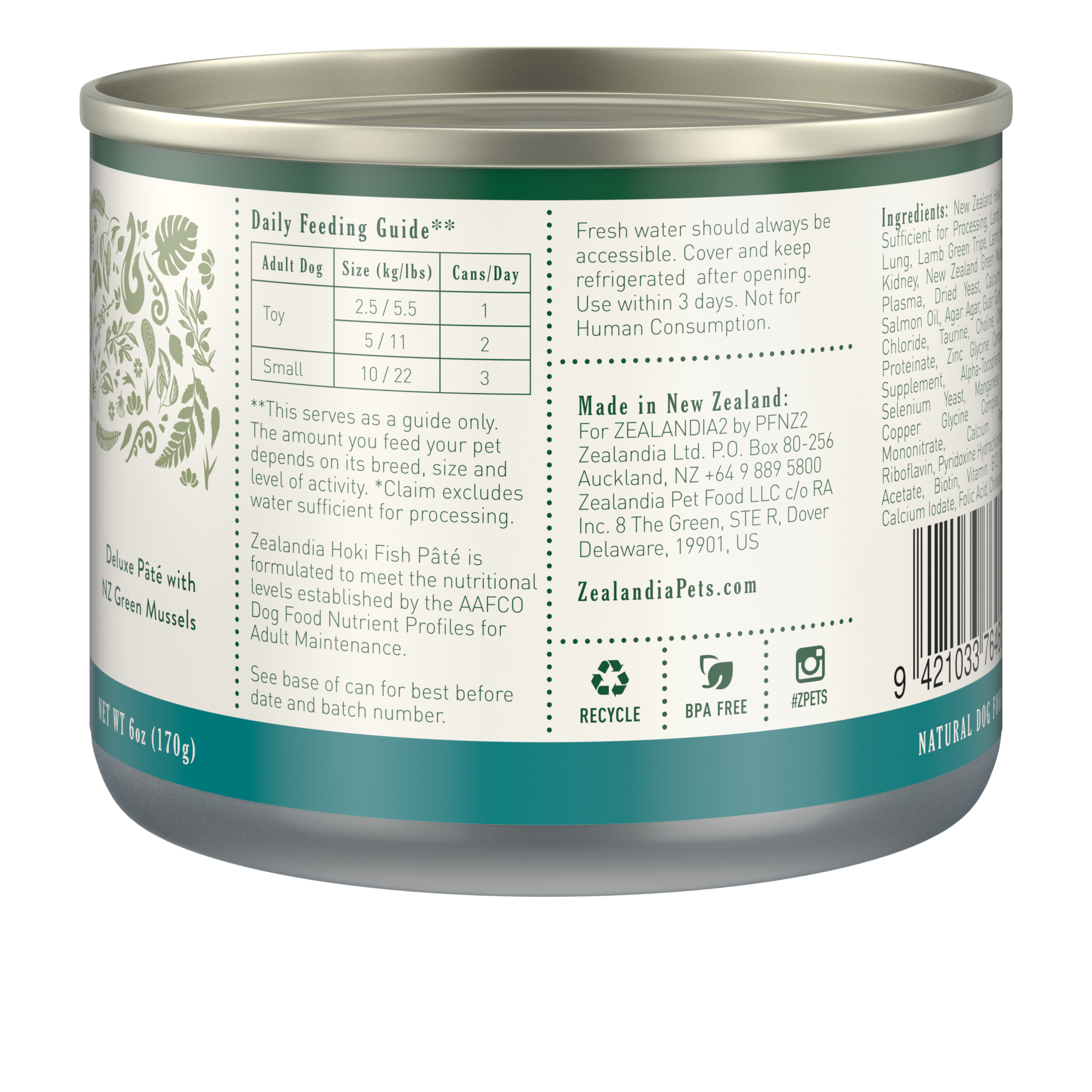 Zealandia Hoki Fish Pâté Wet Dog Food
