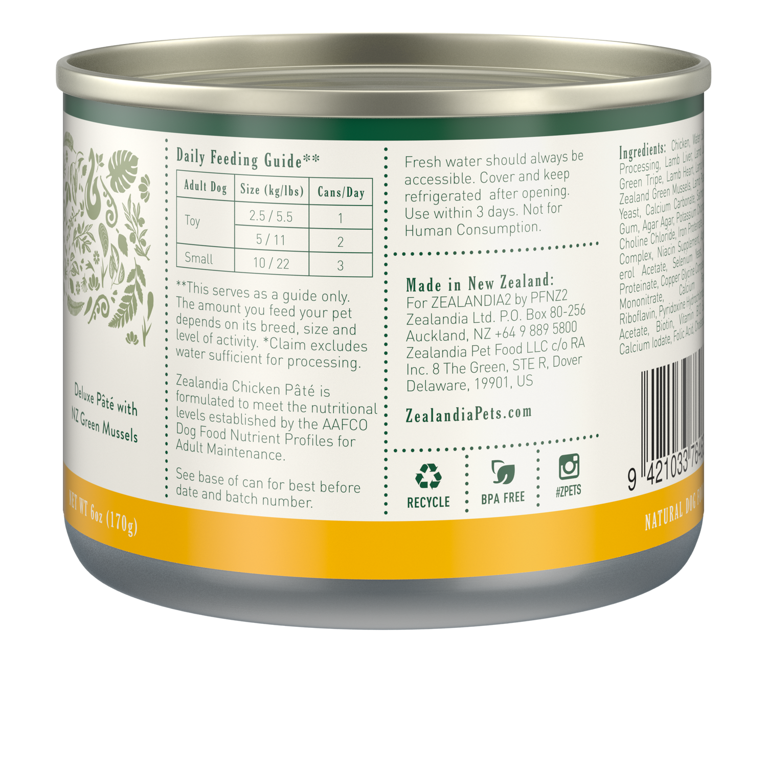 Zealandia Chicken Pâté Wet Dog Food