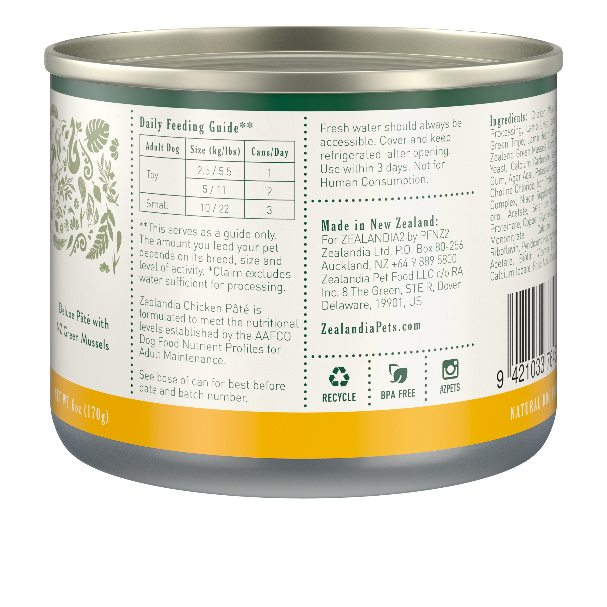 Zealandia Chicken Pâté Wet Dog Food