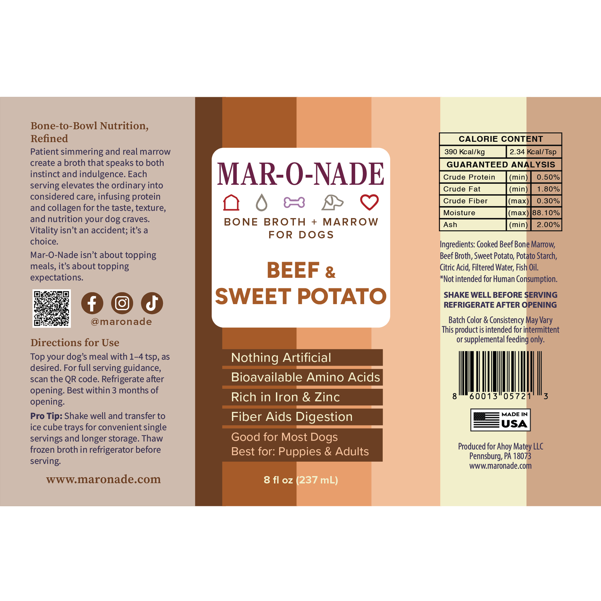 Beef &amp; Sweet Potato Bone Broth + Marrow for Dogs
