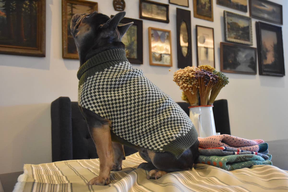 Vintage Olive Checker Sweater