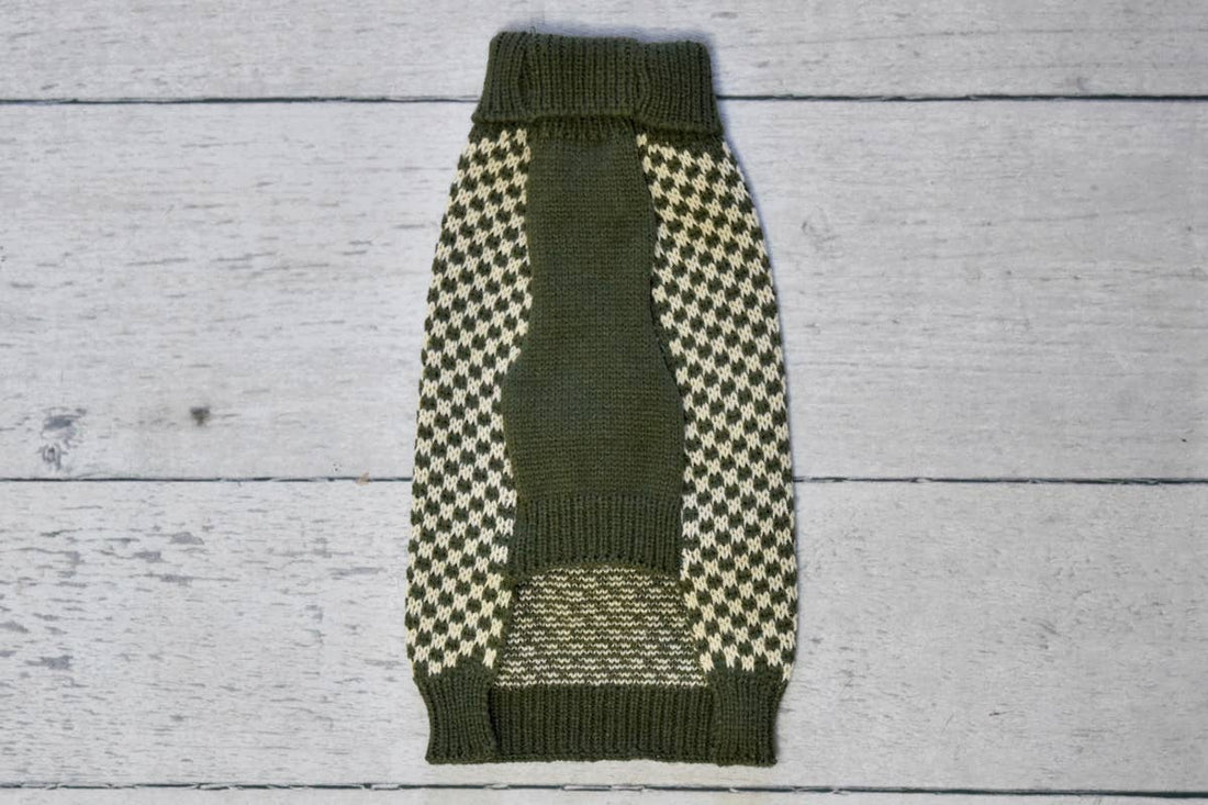 Vintage Olive Checker Sweater