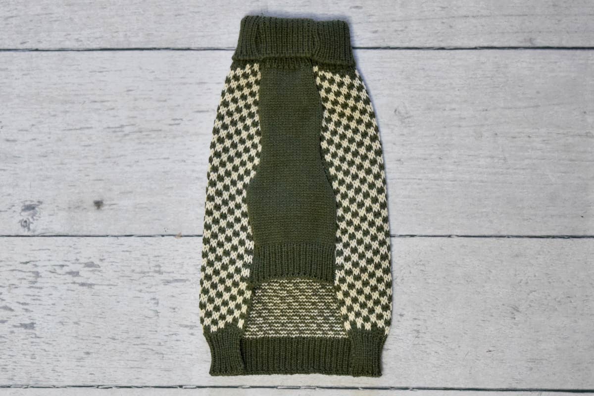 Vintage Olive Checker Sweater
