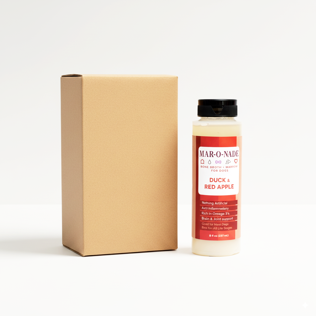 Duck &amp; Red Apple Bone Broth + Marrow for Dogs 8 oz