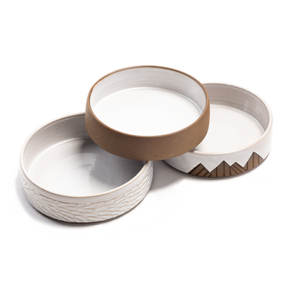 Carved Ceramic Mountain Bowl