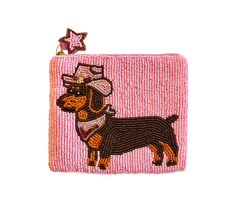 Dachshund Dog Cowboy Hat Coin Purse