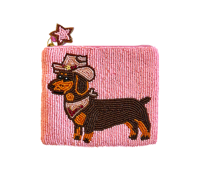 Dachshund Dog Cowboy Hat Coin Purse
