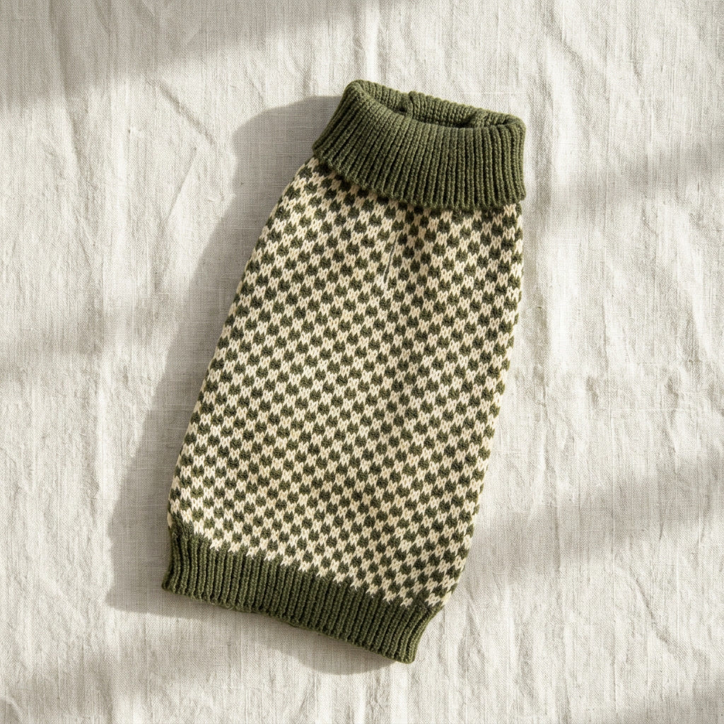 Vintage Olive Checker Sweater