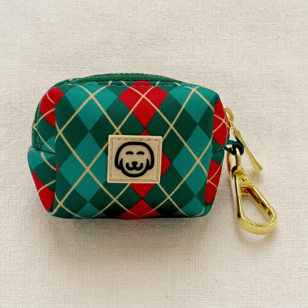 Evergreen Argyle - Dog Poop Bag Holder