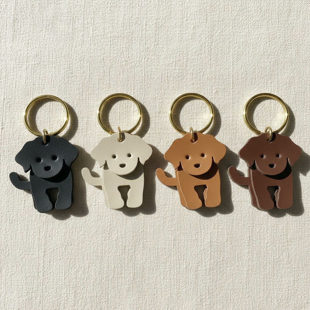 Dog Leather Key Ring