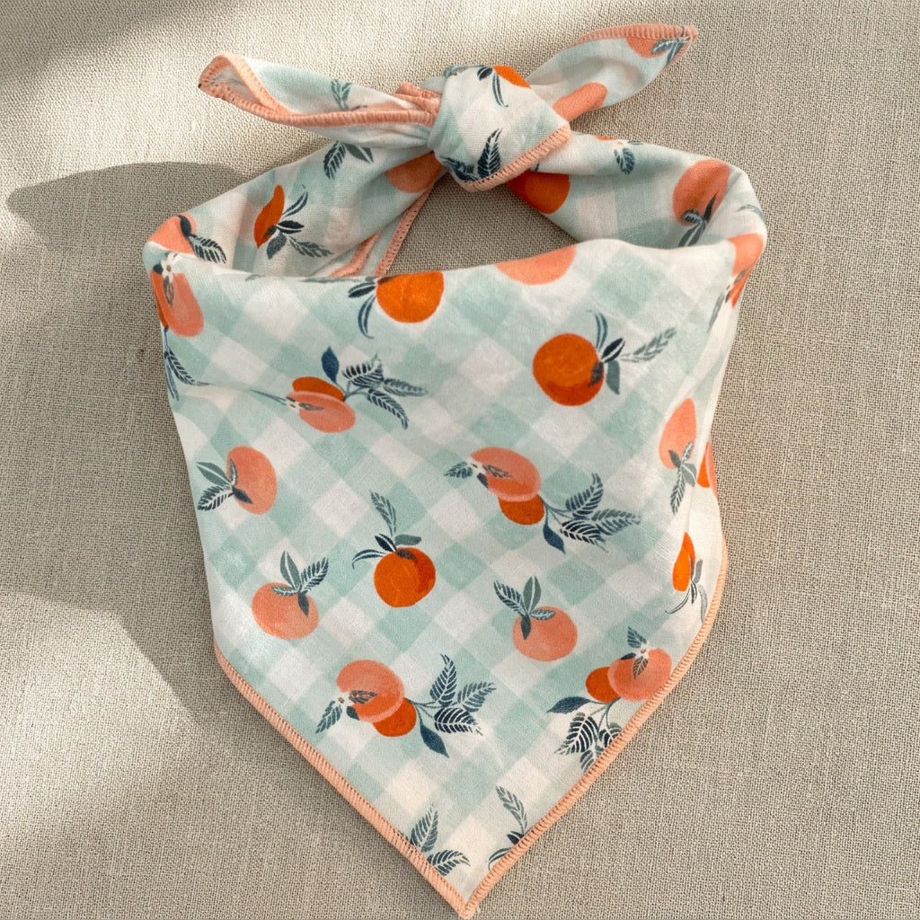 Peach And Gingham Bandana
