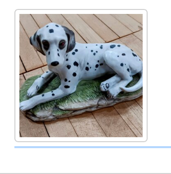 Vintage Dalmatian Figurine – Lying Down Dog Statue, 7" Long