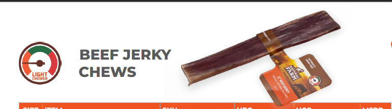 Bin 02 - Natural Farm - 12" Beef Jerky