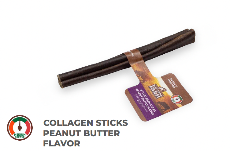 Bin 07 - Natural Farm - 12" Peanut Butter Flavor Collagen Stick