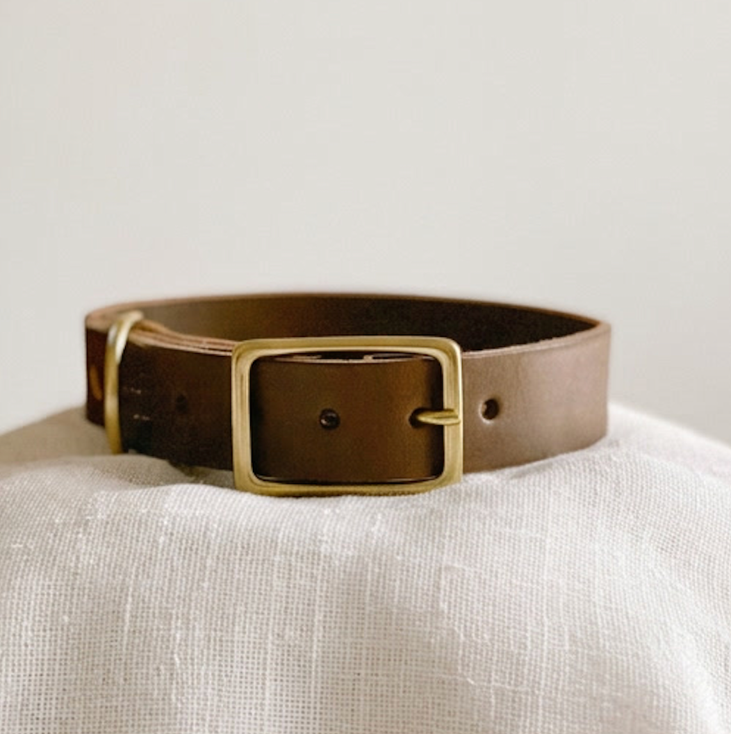 Wide Leather Dog Collar