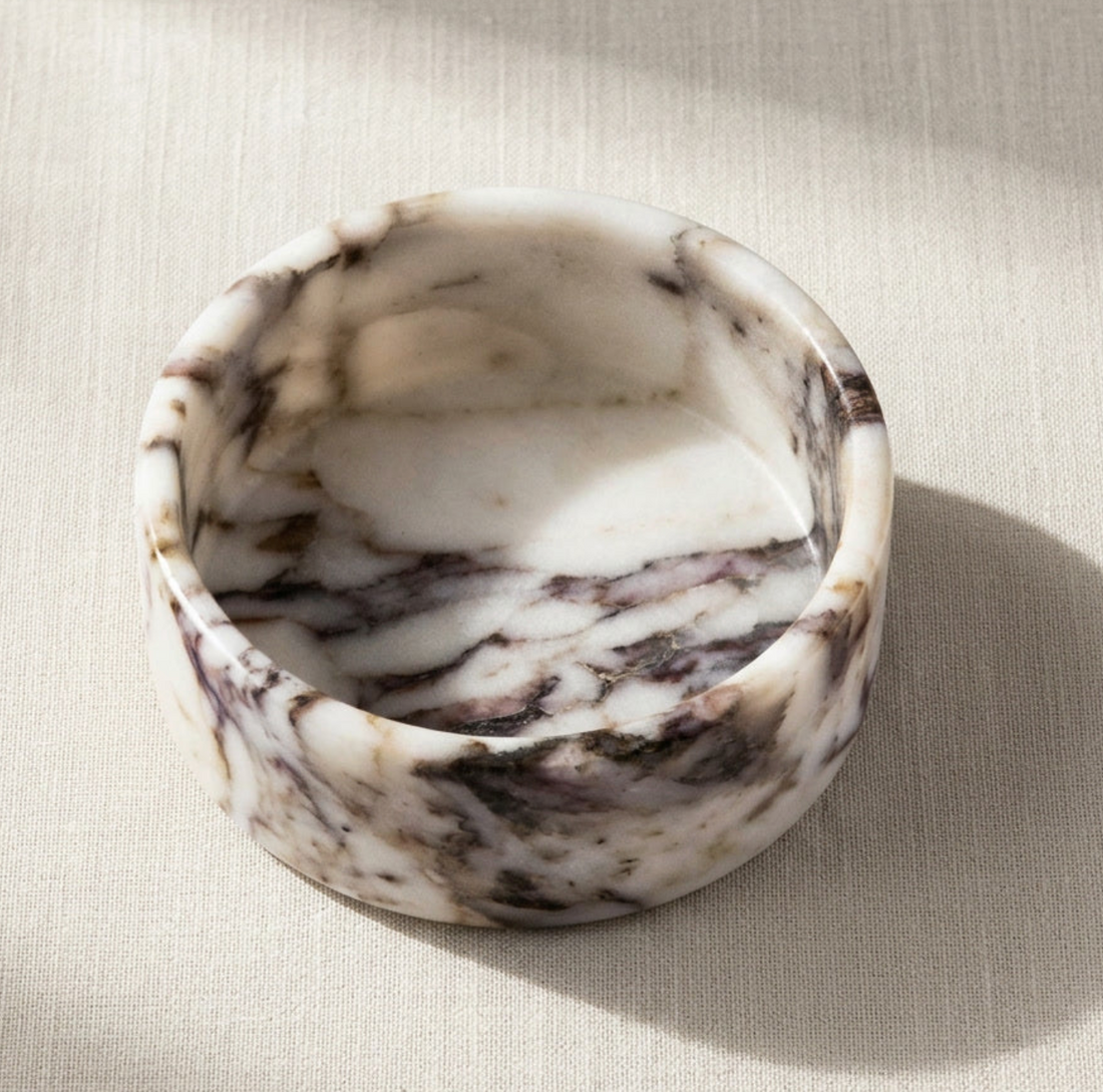 Calacatta Viola Marble Dog Bowl