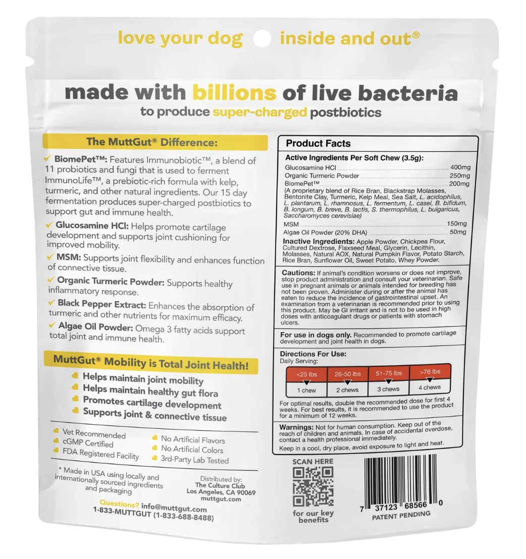 Mutt Gut Mobility Soft Chews