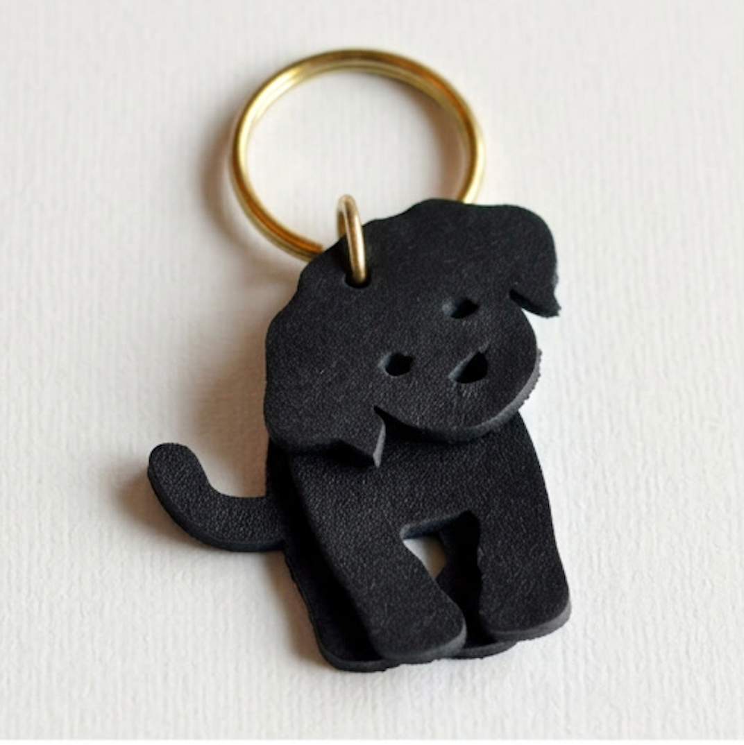 Dog Leather Key Ring
