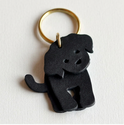 Dog Leather Key Ring