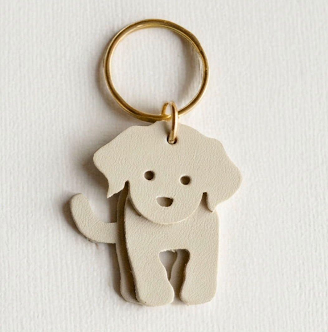 Dog Leather Key Ring