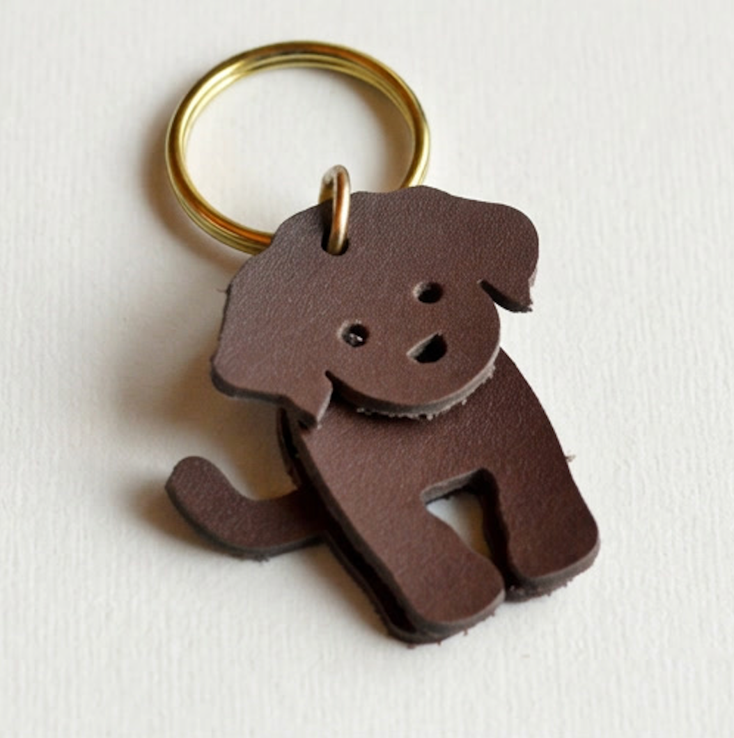 Dog Leather Key Ring