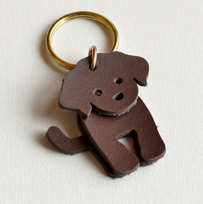 Dog Leather Key Ring