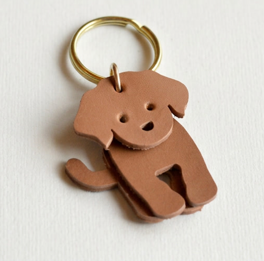 Dog Leather Key Ring