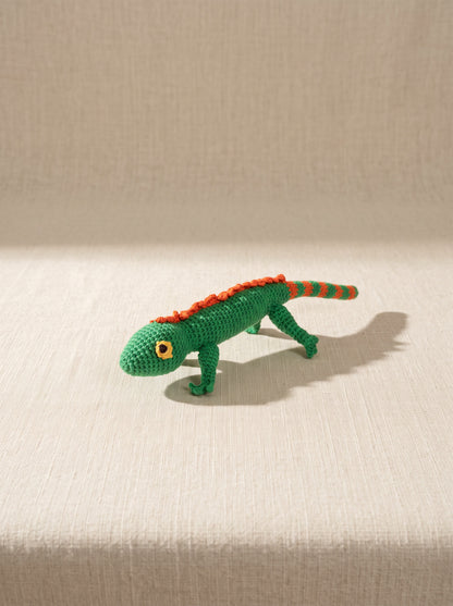 Hand Crochet Cotton Lizard Dog Toy