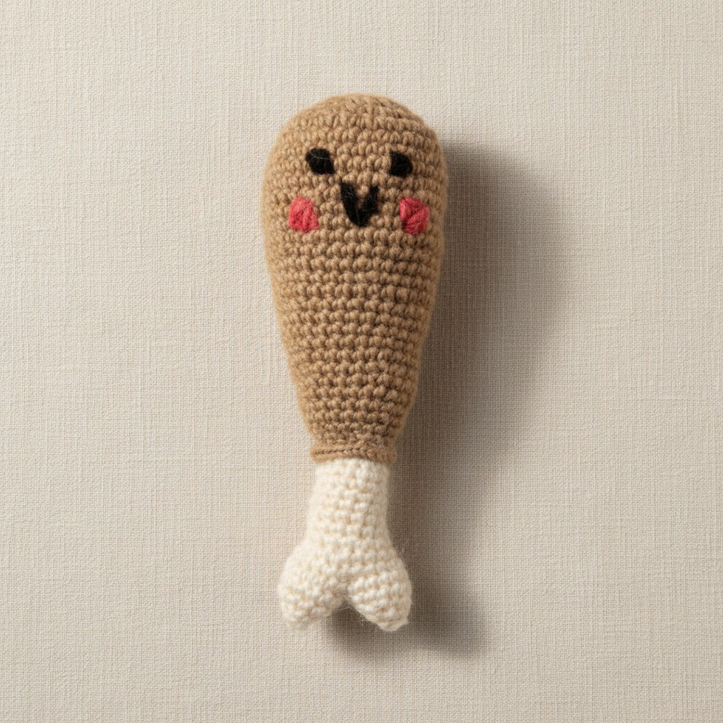 Hand Knit Wool Drumstick Dog Toy