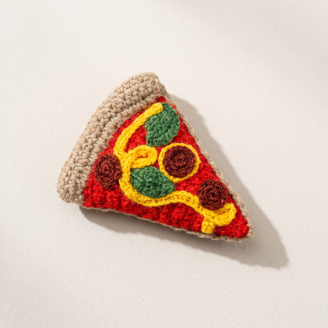 Hand Knit Wool Pizza Dog Toy