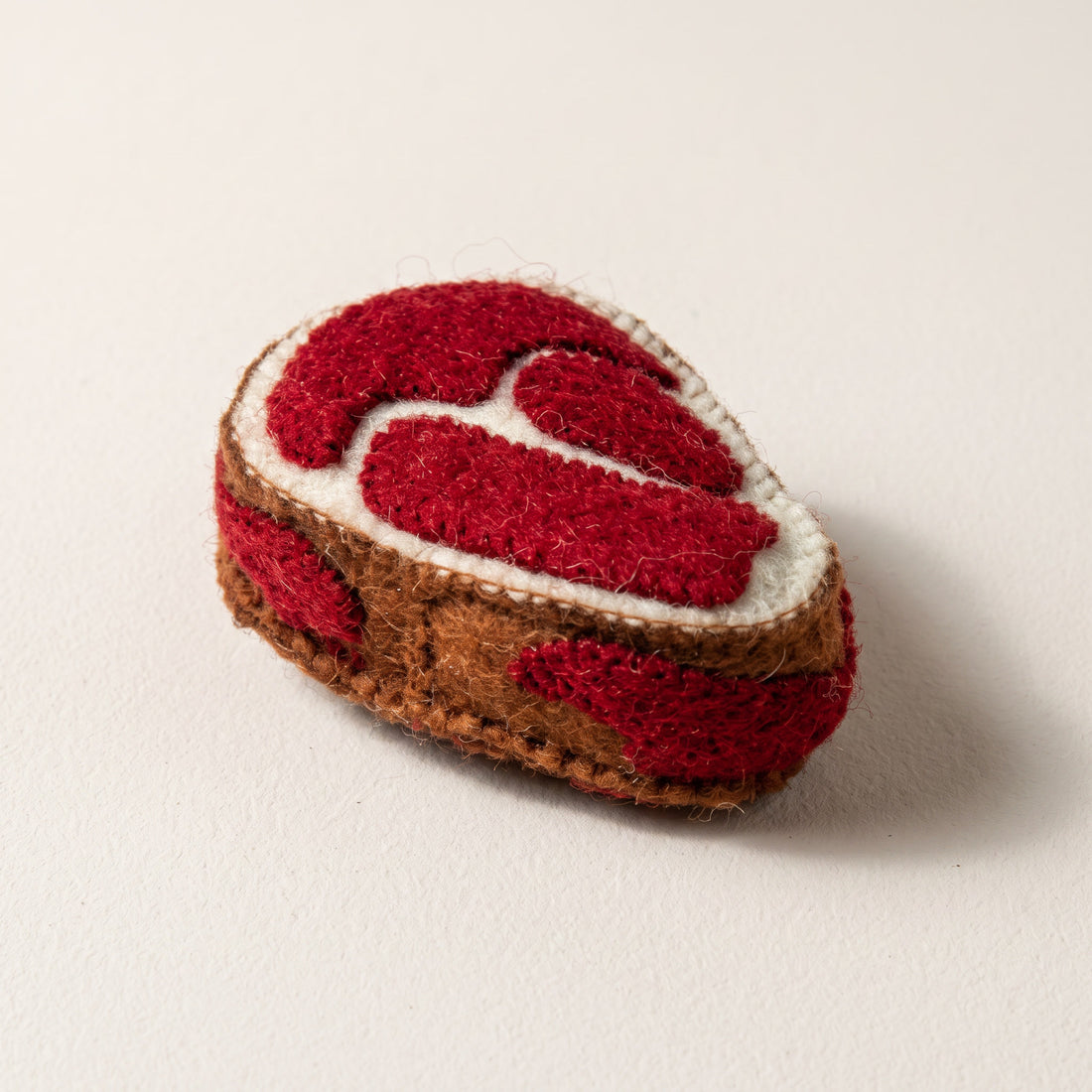 Felted Wool Steak Dog Toy