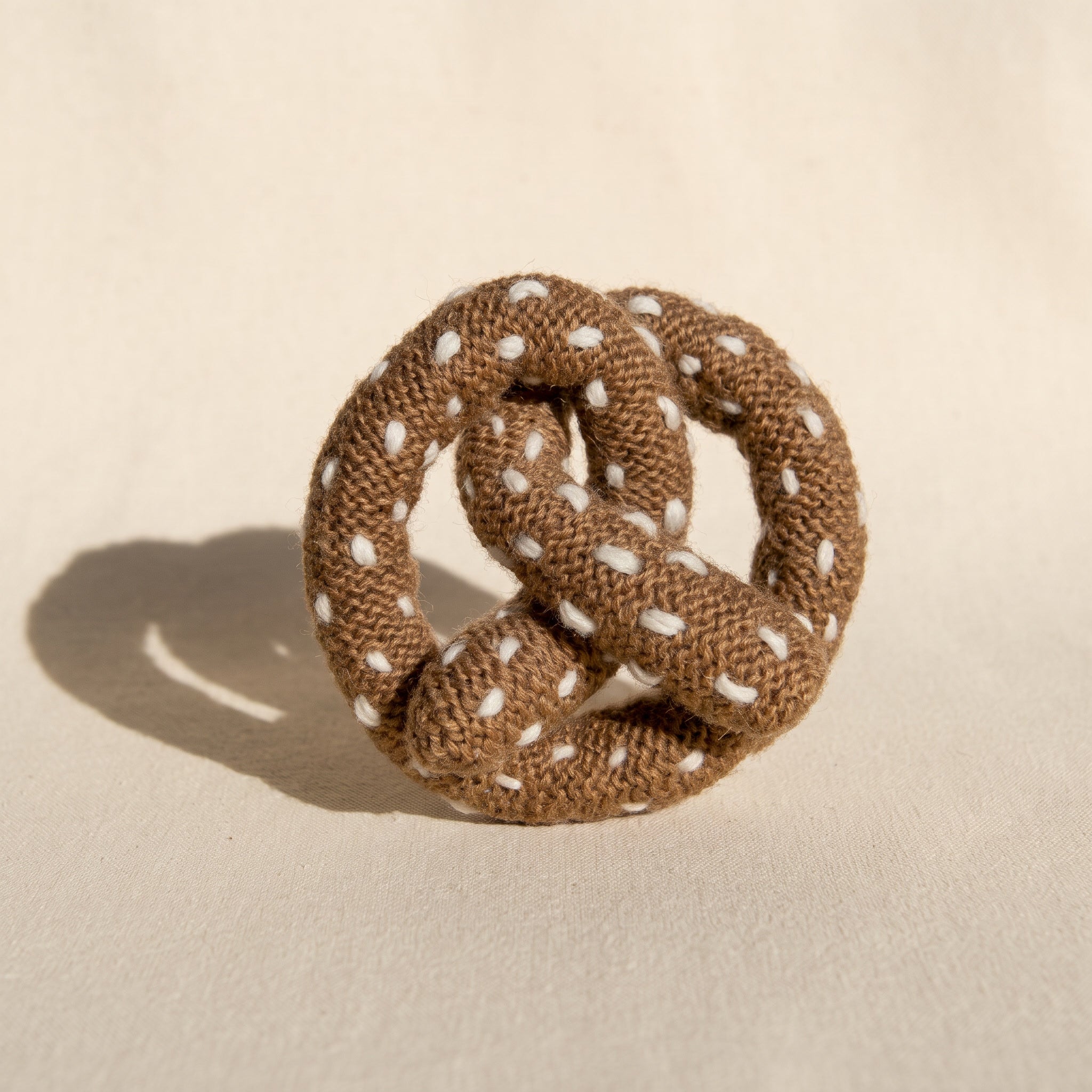 Hand Knit Pretzel Dog Toy