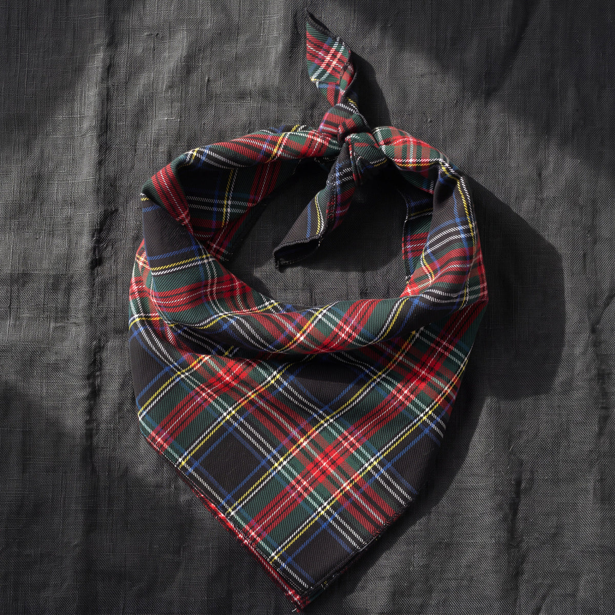 Black Stewart Plaid Bandana
