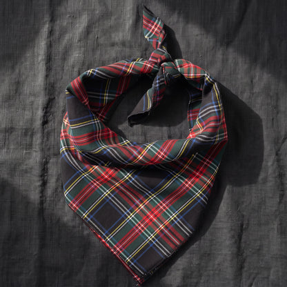 Black Stewart Plaid Bandana
