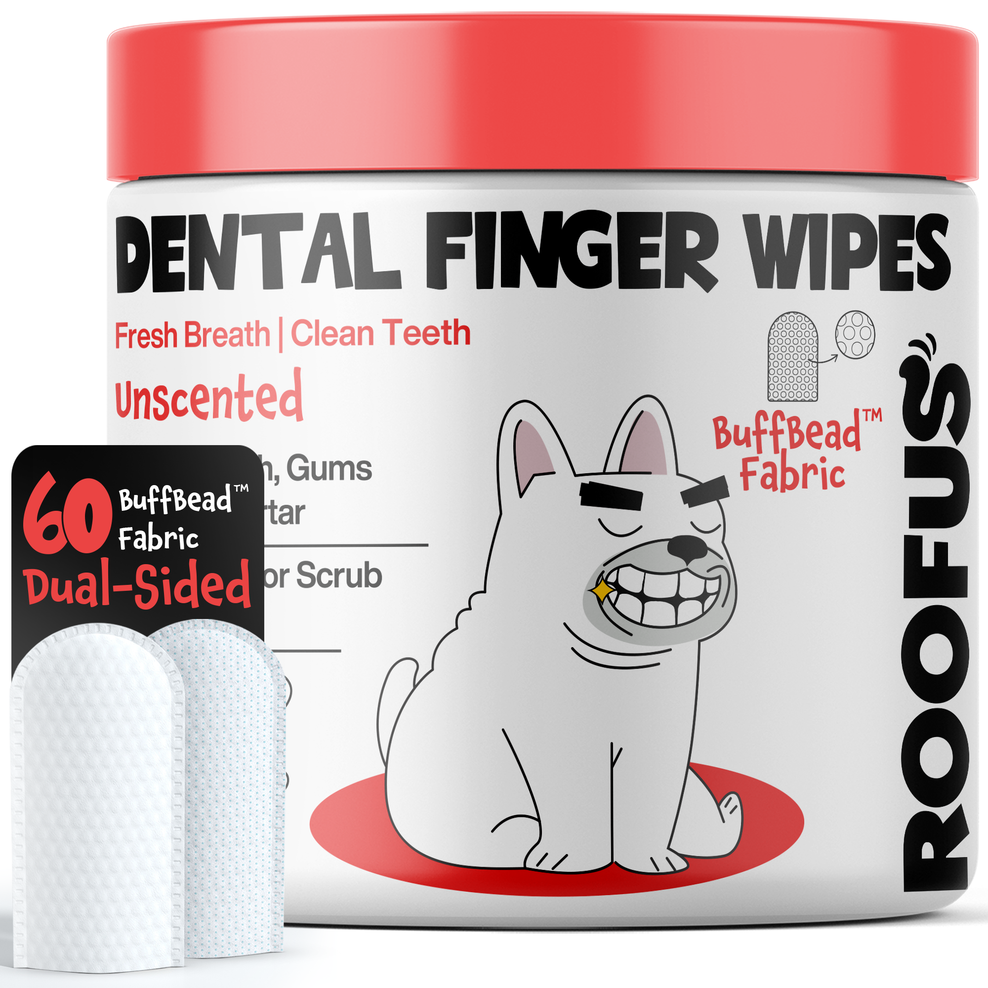 Roofus Dental Wipes | Fragrance Free | 60ct