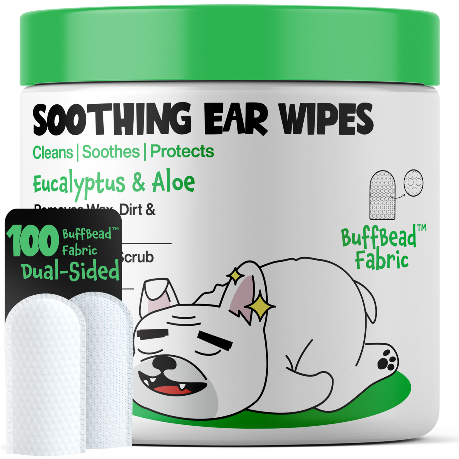 Roofus Dog Ear Wipes | Fragrance Free | 100ct