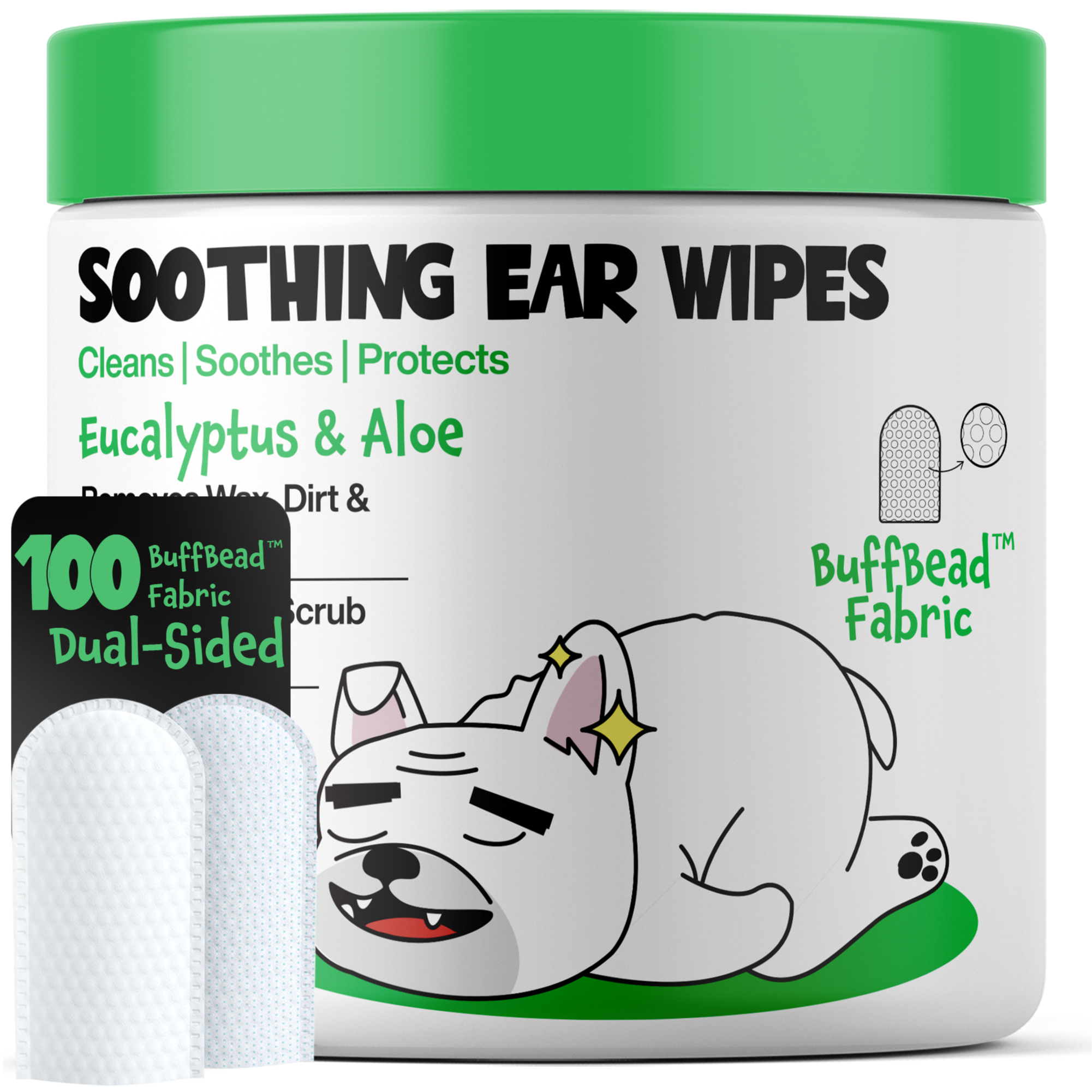Roofus Dog Ear Wipes | Fragrance Free | 100ct