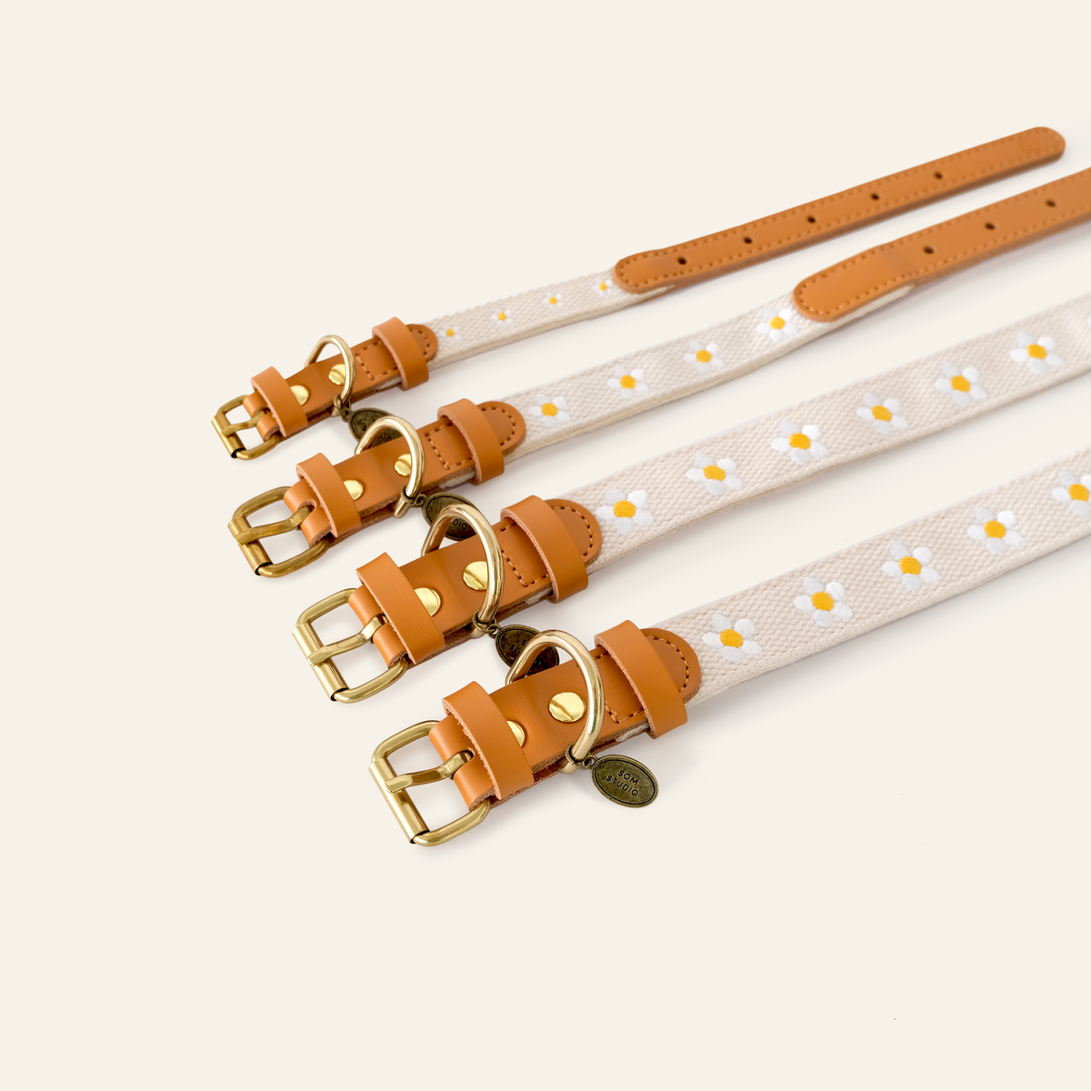 Daisy Leather Dog Collar
