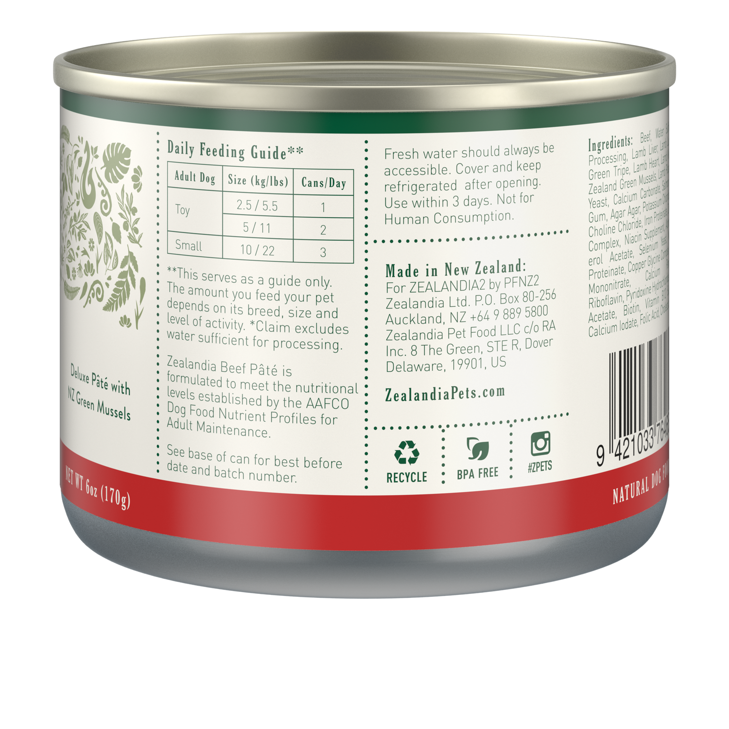 Zealandia Beef Pâté Wet Dog Food