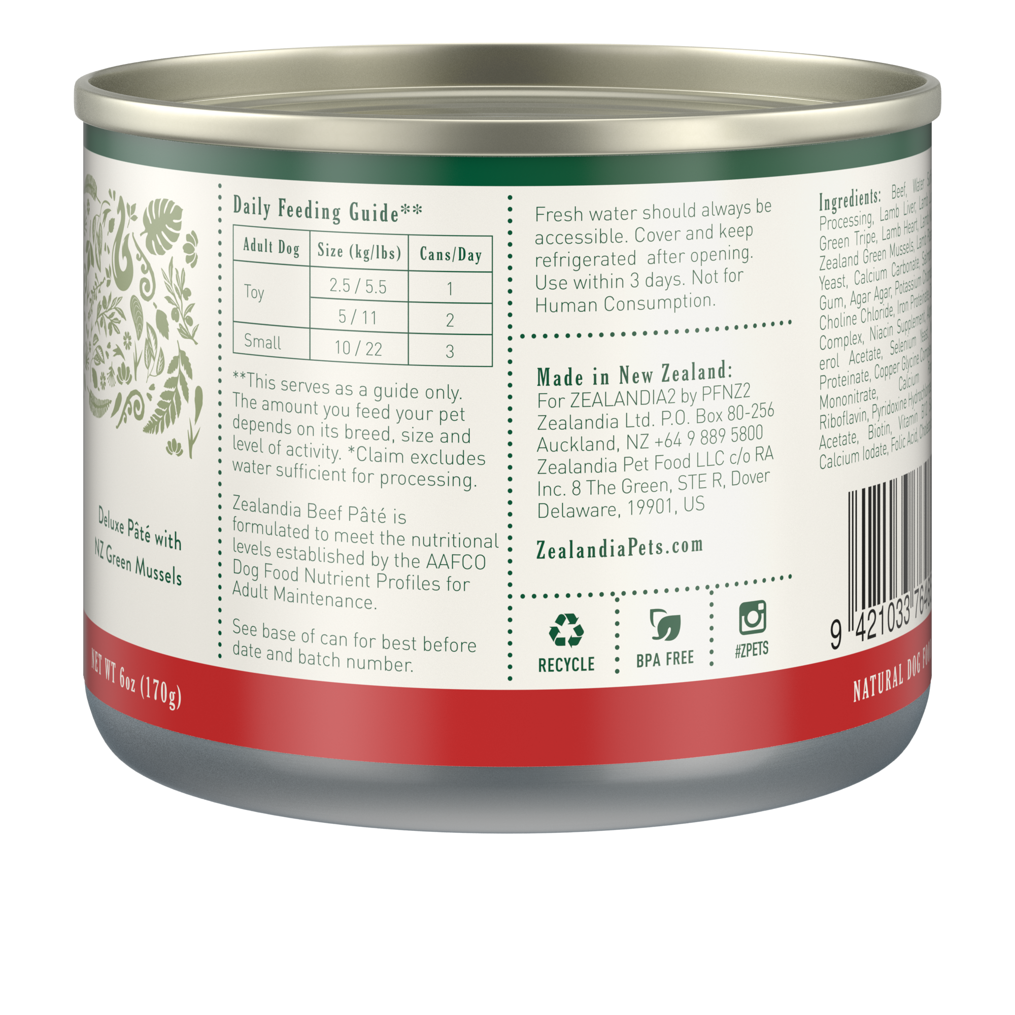 Zealandia Beef Pâté Wet Dog Food