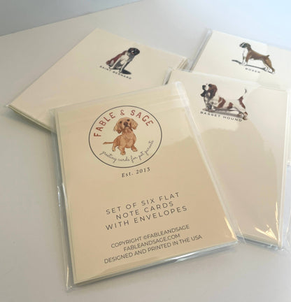 Dog Note Cards | Goldendoodle | Set of 6 | Flat Note Cards - THE BOXER