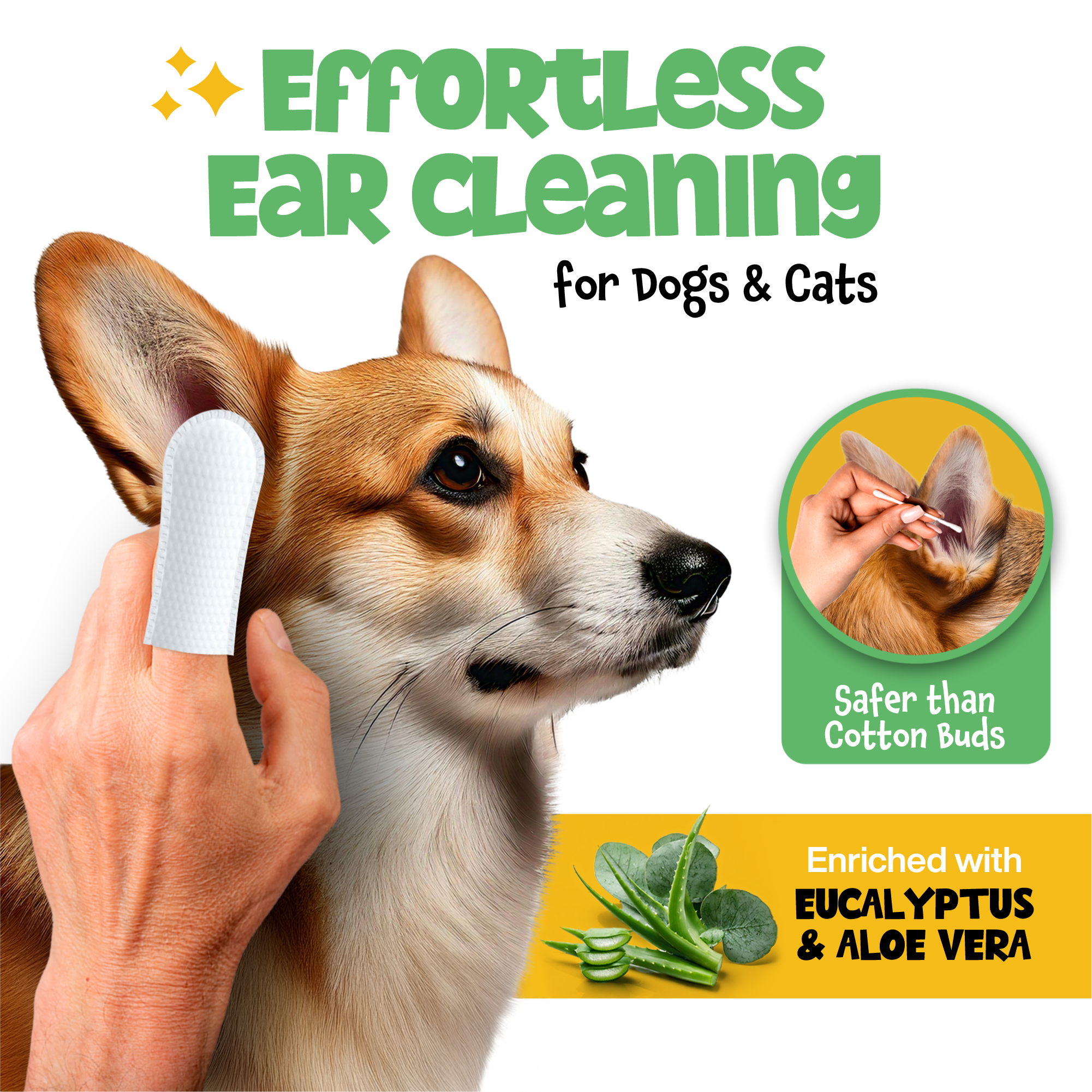 Roofus Dog Ear Wipes | Fragrance Free | 100ct